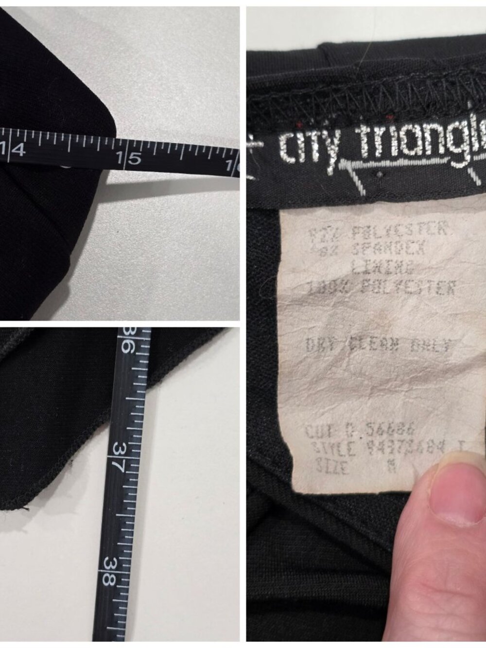 City Triangles ✦ Black Halter Handkerchief Dress ✦ Ruched Bodice Rhinestone M - Picture 13 of 14